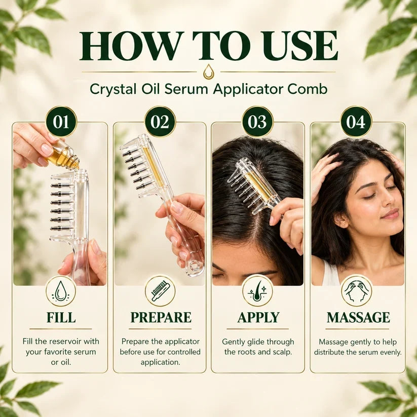 2 in 1 Crystal Oil & Serum Applicator Comb